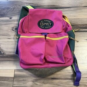 Vintage Esprit De Corp Backpack Pink Colorblock Retro 90s Outdoor Style 16x13